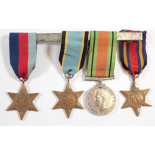 438 - A WWII medal group including Defence Medal 1936-45 Star, Burma Star and Air Crew Europe Star