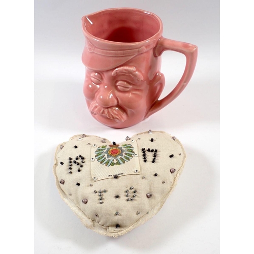 451 - An 'Old Bill' mug and a 1917 pin cushion