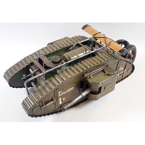 452 - A model of WWI tank, 33cm long