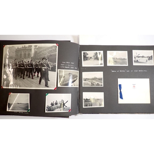 458 - Two photograph albums containing over 250 black and white photos and ephemera relating to D Wellard ... 