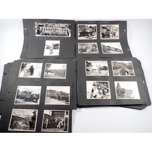 470 - A circa 1950's photograph album containing over 190 pictures relating to a military soldier statione... 