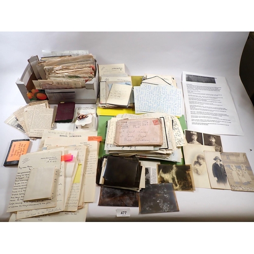 477 - A large collection of WWI private letters to Major W Bell who was in the cavalry from 1909-1920 incl... 