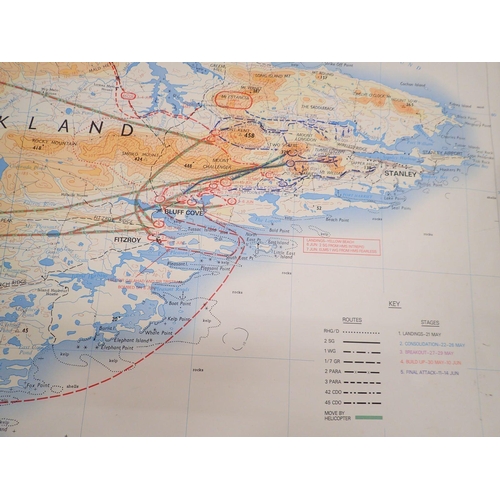 483 - Three Falkland Island War military maps - 'Operation Corporate Manoeuvre Map' 21st May - 14th June 1... 