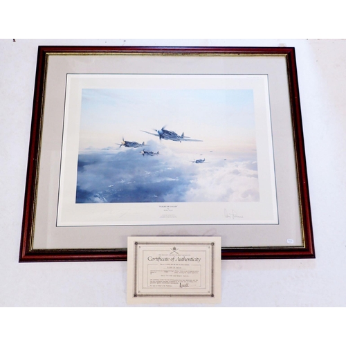 488 - Flight of Eagles limited edition signed print by Robert Taylor with Adolf Galland signature and cert... 