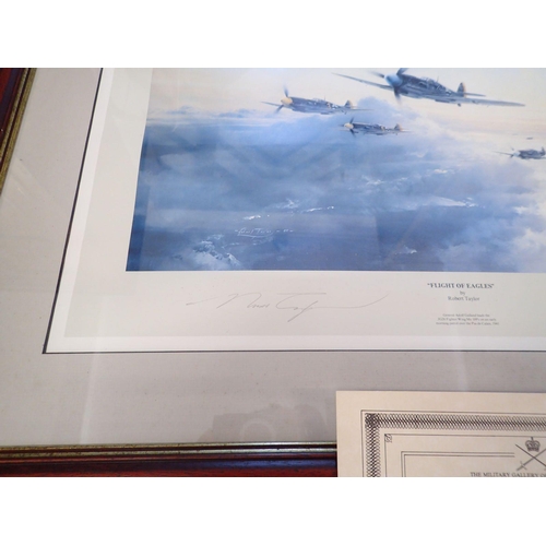 488 - Flight of Eagles limited edition signed print by Robert Taylor with Adolf Galland signature and cert... 