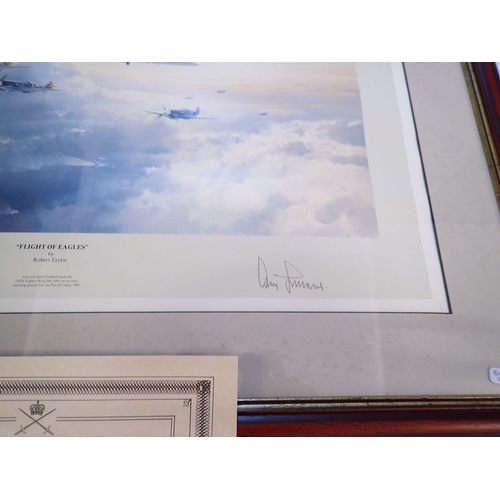 488 - Flight of Eagles limited edition signed print by Robert Taylor with Adolf Galland signature and cert... 