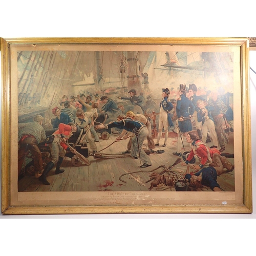 489 - A coloured print 'The Hero of Trafalgar' printed by Orford Smith, 83 x 53cm