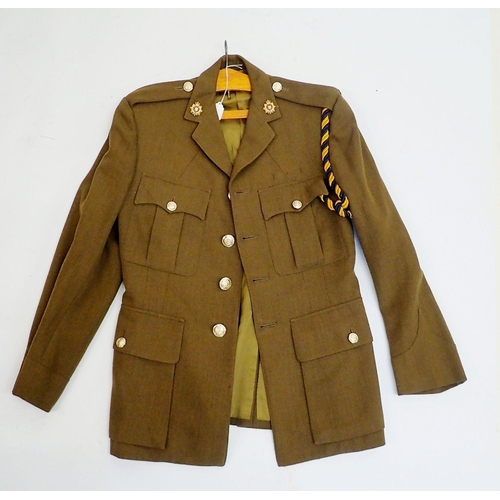 500 - An officers army jacket with Royal Logistics buttons, collar badges etc. by Moss Bros