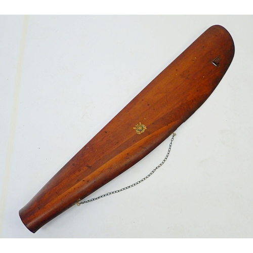 503 - A WWI wooden Barker & Co aeroplane propeller blade with original bullet hole, the pilot Seedhouse wa... 