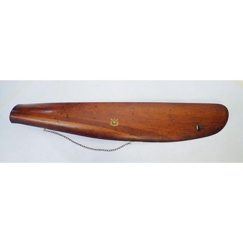 503 - A WWI wooden Barker & Co aeroplane propeller blade with original bullet hole, the pilot Seedhouse wa... 