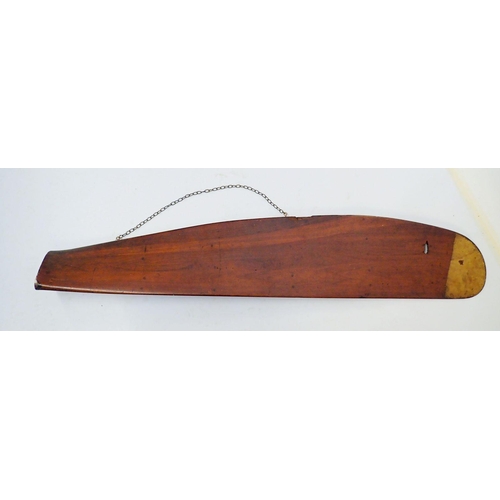 503 - A WWI wooden Barker & Co aeroplane propeller blade with original bullet hole, the pilot Seedhouse wa... 