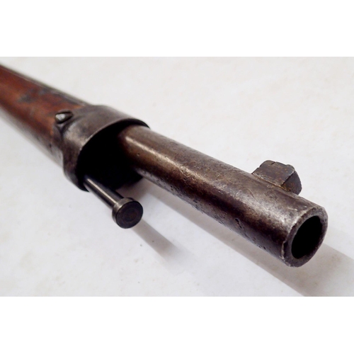 505 - An 1886 obsolete calibre 11mm Austrian Mannlicher bolt-action rifle with browing bolt, 133cm long