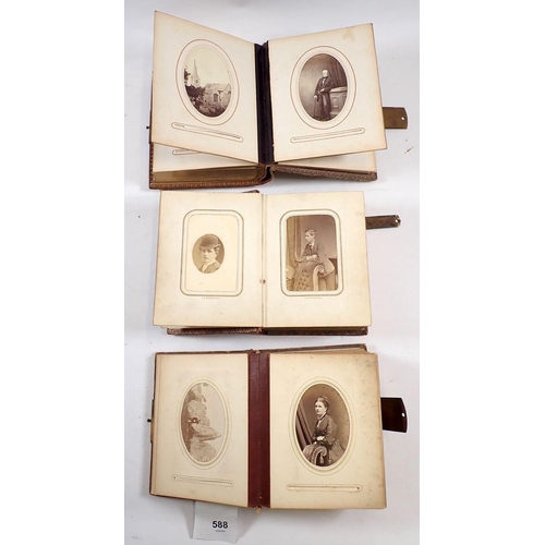 588 - Three 19th century albums of portrait photographs and carte de visits, Ludlow connection