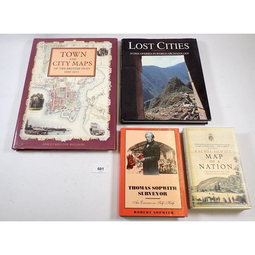 601 - Four topographical books on maps etc.