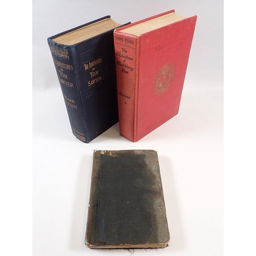 608 - Three early editions by Mark Twain - The Adventures of Tom Sawyer, The Adventures of Hucklebury Finn... 