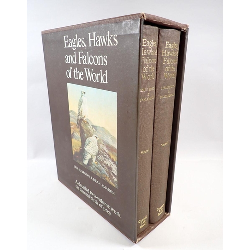 633 - Eagles, Hawks and Falcons by Leslie Brown and Dean Amadon, two volumes in slip case, Country Life Bo... 