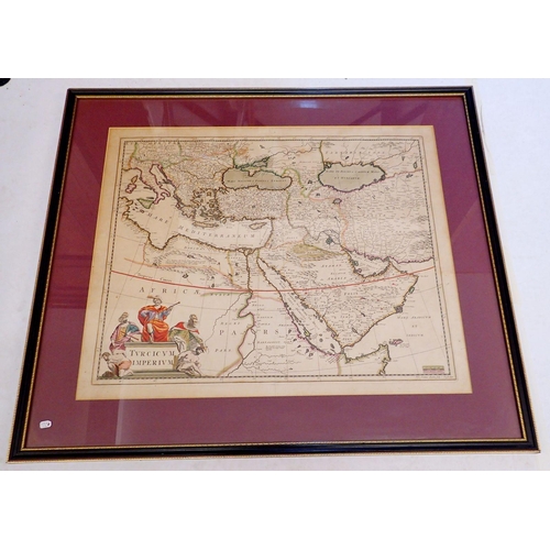 643 - A Bleau map of the Middle East and Turkish Empire, 49 x 59cm