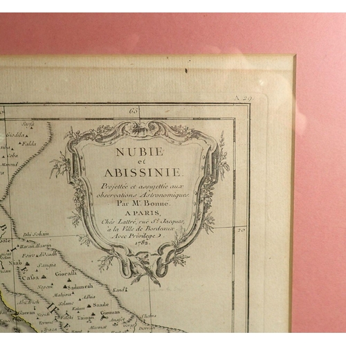 648 - Rigobert Bonne - 18th century map of East Africa (Ethiopia, Sudan & Red Sea) 'Nubie & Abassinie' 32 ... 