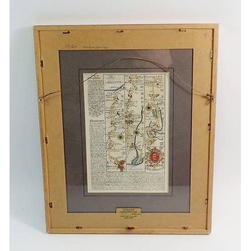 655 - An 18th century map by Owen of The Road From Bristol to Westchester plus a map by Tome of Herefordsh... 