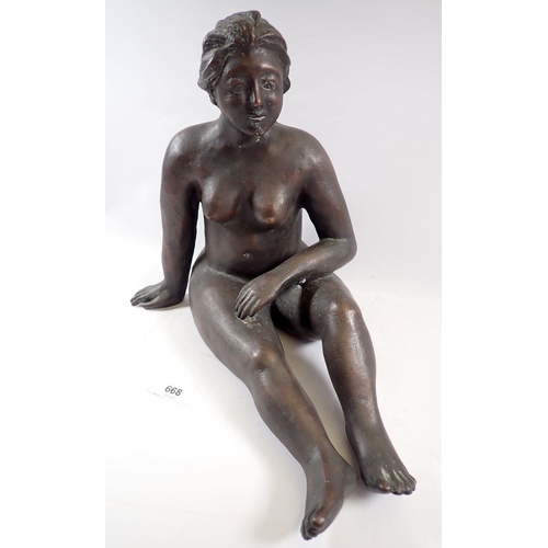 668 - Maria Grazia Sangiorgi-Feddern bronze of a nude, signed, 30cm tall