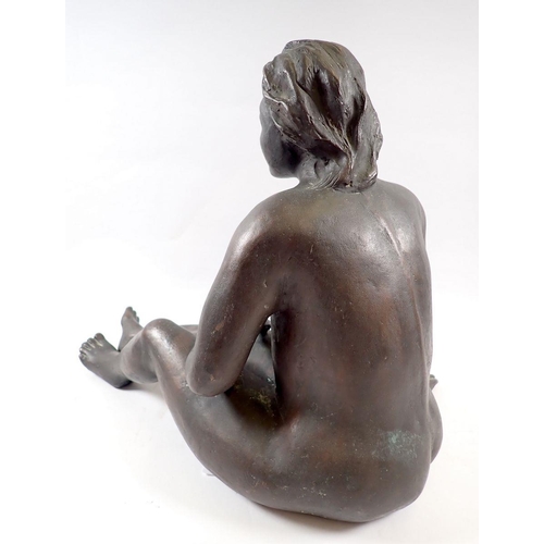 668 - Maria Grazia Sangiorgi-Feddern bronze of a nude, signed, 30cm tall