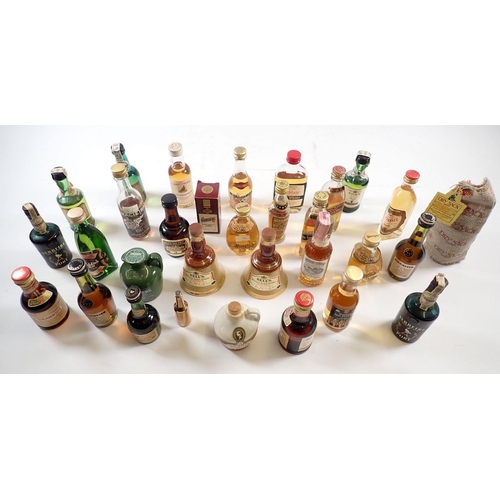 674 - A box of miniatures including ports & whiskies