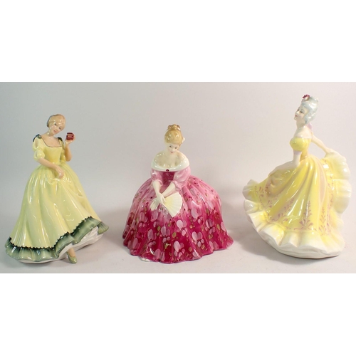 71 - Three Royal Doulton figures: Ninette HN2379 1970, Victoria HN2471 1972 and Paula HN2906