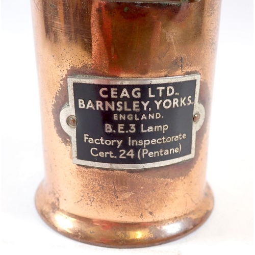 721 - A CEAG Ltd copper lamp, Type BE3