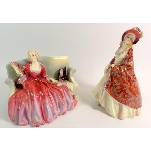 74 - Two Royal Doulton figures: Sweet & Twenty HN1298  plus The Paisley Shawl HN1392 - both a/f