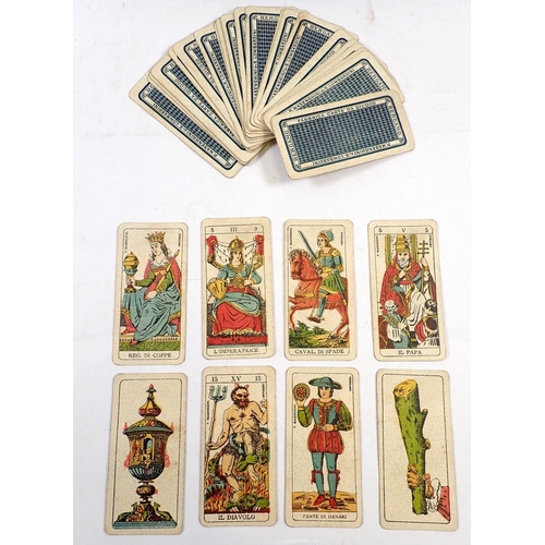 758 - A part set of antique chromolithograph Italian playing cards by Pietro Masenghini di S. Lombardini, ... 