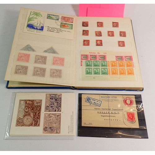 778 - A blue stamp stockbook - GB and Br Empire QV-QEII mint and used definitives/commemoratives including... 