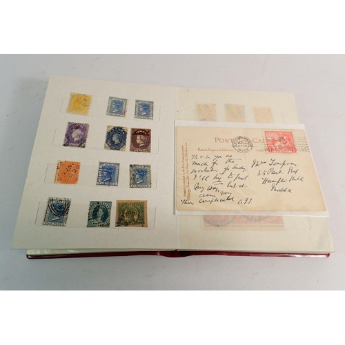 779 - A red stamp stock book - GB & BR Empire stamps, QV line engraved and later GB issues including 1929 ... 