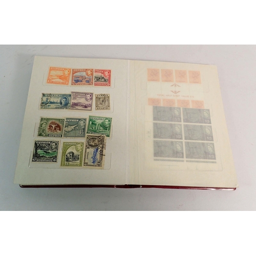 779 - A red stamp stock book - GB & BR Empire stamps, QV line engraved and later GB issues including 1929 ... 