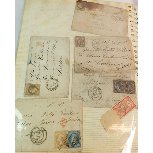 781 - GB & World Stamps in photo album - 19th century issues and remnant pages, some on covers/fronts plus... 