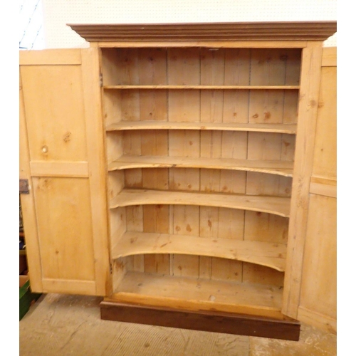 808 - A Victorian pine two door cupboard, 168 x 128 x 48cm