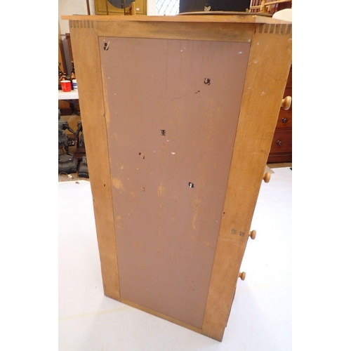 814 - A Victorian pine filing cabinet, 132cm tall x 52cm wide x 65cm deep, replacement top