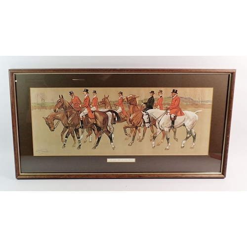 818 - Lionel Edwards - hunting lithograph 'On the Way to the Meet'  22 x 55cm