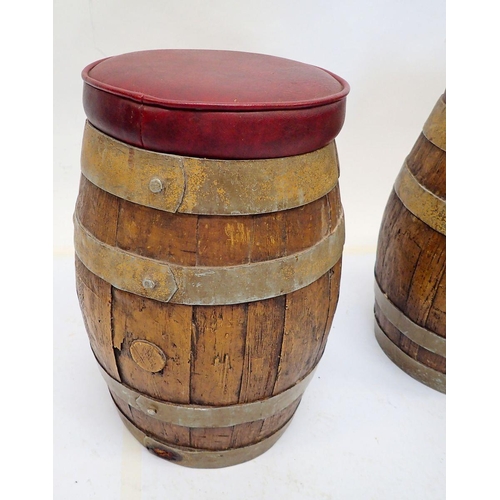 840 - A pair of barrel style stools made from fibre glass, 44cm tall