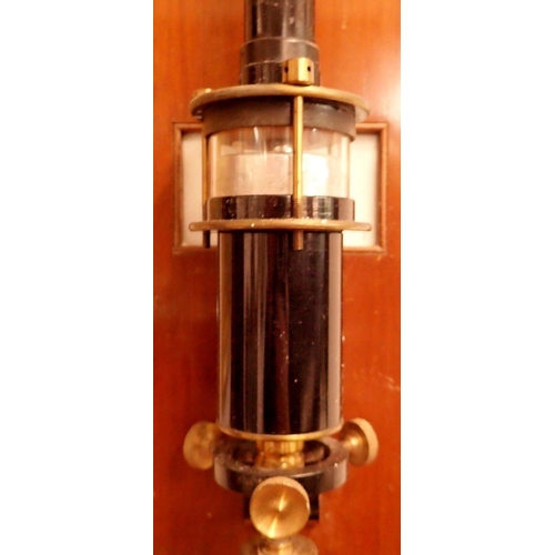 868 - A Stanley marine stick barometer on mahogany board, 110cm tall