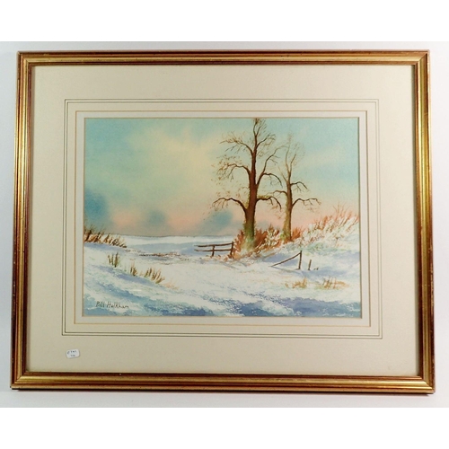 941 - Bill Holkham - watercolour snowscape, 26 x 36cm