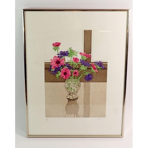 942 - Graham Greenfield - limited edition print 24/150 etching and aquatint 'Anemones' CDA to verso, 30 x ... 