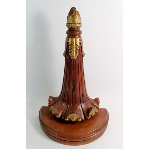 968 - A carved wood and gilt decorated wall bracket, 42cm tall