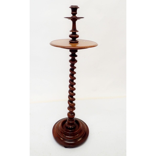 978 - A Victorian mahogany candle stand with spiral turned column, 90cm