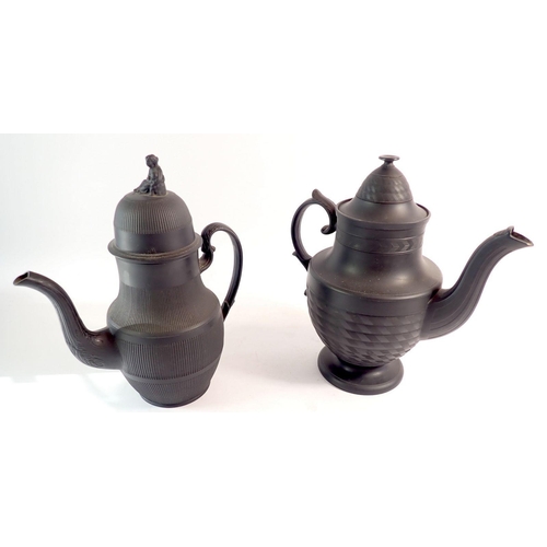 98 - Two 19th century large coffee pots, tallest 26cm