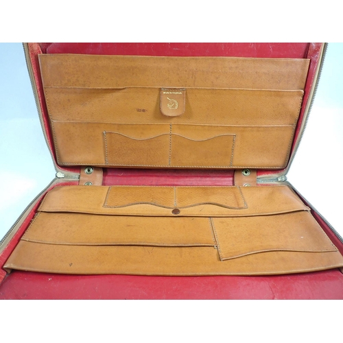 987 - Two leather vintage document cases, 28 x 40cm approx