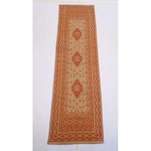 991 - A vintage Abbusson style red and cream runner