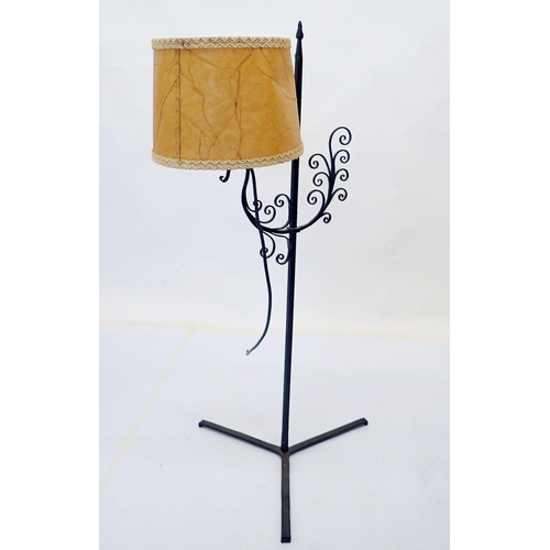 995 - A wrought iron table lamp, 105cm tall