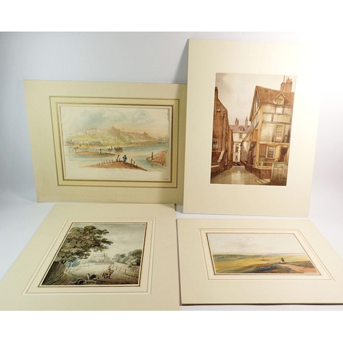 998 - A group of seven various watercolours including Leonardo Cattermole - coachman 44 x 28cm, St Cole's ... 