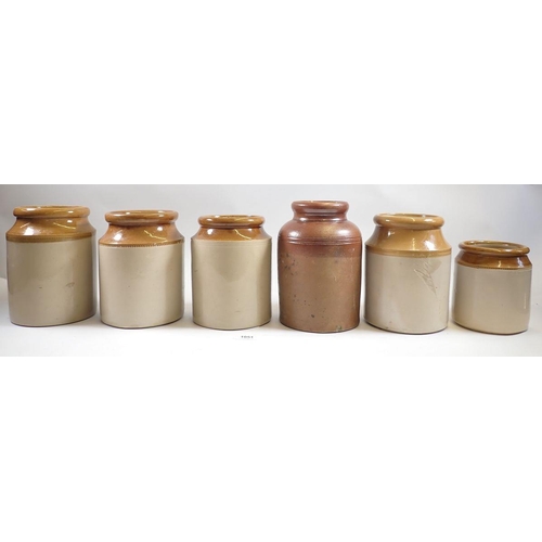 1051 - A group of six stoneware jars