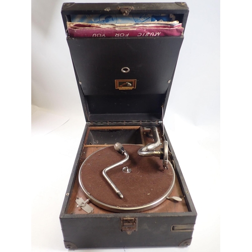 1064 - A HMV portable gramophone